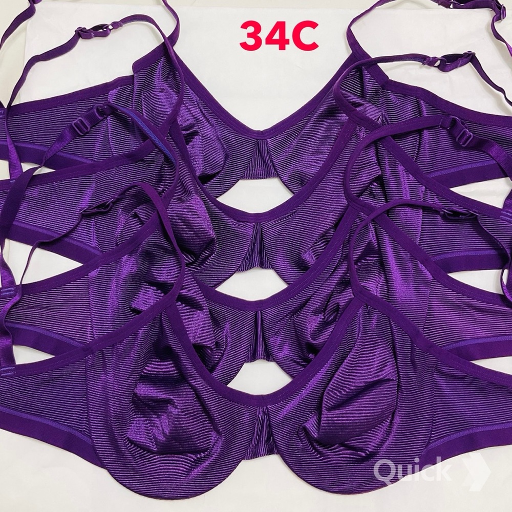 34C - Bundle of 4 pcs NWT Striped Texture Soft Cup Bras
